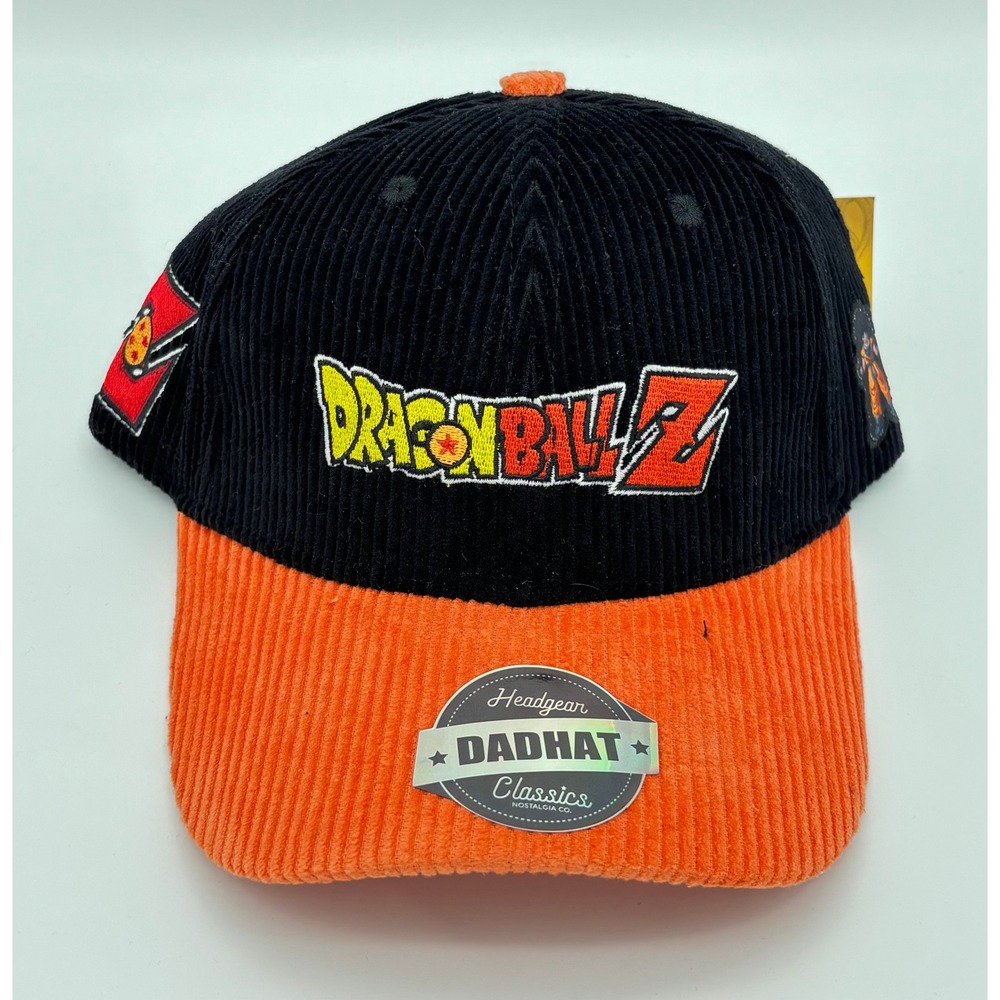 Dragon Ball Z Headgear Classics Corduroy Snapback Hat Black Orange Anime Cap